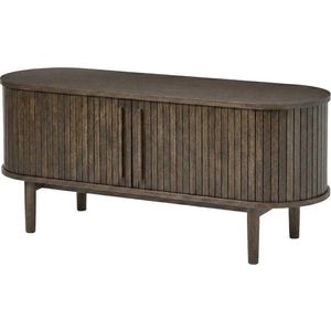 TV stolek v dekoru dubu v tmavě přírodní barvě 140x56x40 cm Meta – Unique Furniture obraz