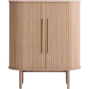 Skříňka v dekoru dubu s posuvnými dveřmi ve světle přírodní barvě 100x118x40 cm Meta – Unique Furniture obraz