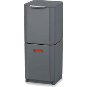 Šedý ocelový odpadkový koš na tříděný odpad 40 l Totem Compact – Joseph Joseph obraz