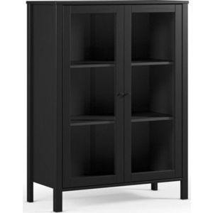 Černá vitrína z borovicového dřeva 90x120x40 cm Alessandra – Marckeric obraz