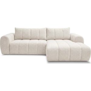 Béžová rohová pohovka (pravý roh/s lenoškou) Nesty – Bobochic Paris obraz