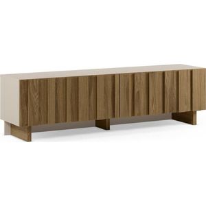 Krémový/v přírodní barvě TV stolek z borovicového dřeva 180x50x43 cm Marlo – Marckeric obraz