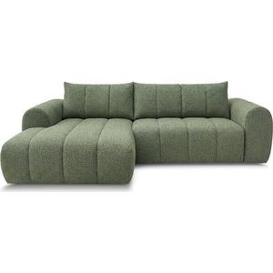 Zelená rohová pohovka (levý roh/s lenoškou) Nesty – Bobochic Paris obraz