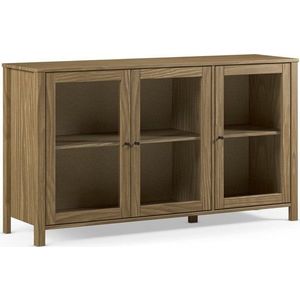 Vitrína z borovicového dřeva v přírodní barvě 142x80x40 cm Alessandra – Marckeric obraz