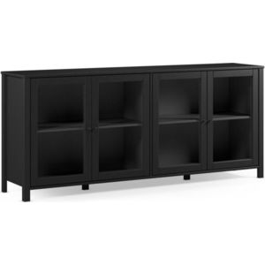 Černá vitrína z borovicového dřeva 186x80x40 cm Alessandra – Marckeric obraz