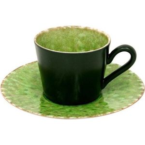 Zelený/černý kameninový šálek 190 ml Riviera – Costa Nova obraz