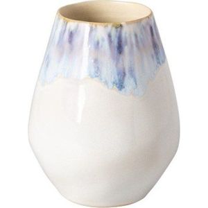 Bílá/modrá ručně malovaná váza z kameniny (výška 15 cm) Brisa – Costa Nova obraz