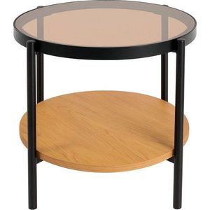 Kulatý odkládací stolek se skleněnou deskou ø 48 cm Hassel – Unique Furniture obraz