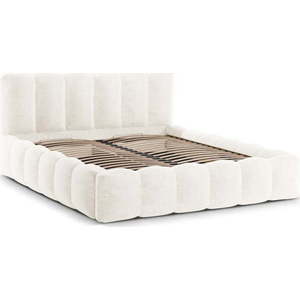 Bílá čalouněná dvoulůžková postel s úložným prostorem s roštem 200x200 cm Lupine – Micadoni obraz