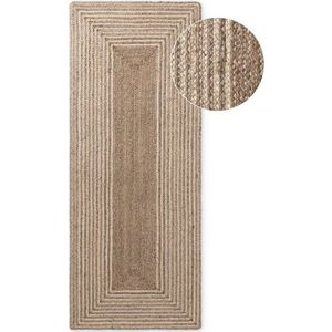 Oboustranný/ručně tkaný jutový běhoun ve světle přírodní barvě/v tmavě přírodní barvě 80x200 cm Juno – Hanse Home obraz
