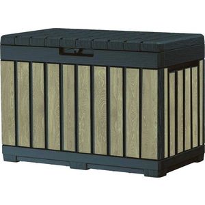 Černý/ve světle přírodní barvě plastový zahradní úložný box Deco Kentwood Ashwood – Keter obraz