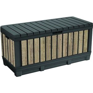 Černý/ve světle přírodní barvě plastový zahradní úložný box Deco Kentwood Ashwood – Keter obraz