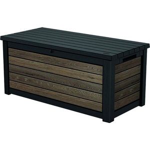 Černý/v přírodní barvě plastový zahradní úložný box Deco Walnut – Keter obraz