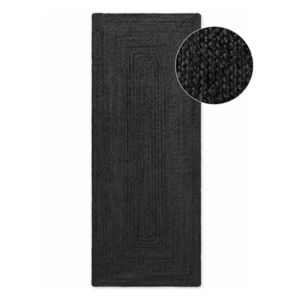 Černý oboustranný/ručně tkaný jutový běhoun 80x200 cm Juno – Hanse Home obraz