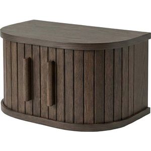 Závěsný/s poličkami noční stolek v dekoru dubu v tmavě přírodní barvě Meta – Unique Furniture obraz