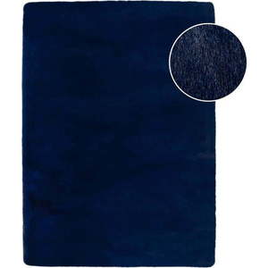 Tmavě modrá syntetická kožešina 200x290 cm Ivy Luxury Fur – Flair Rugs obraz