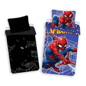 Červeno-modré bavlněné dětské povlečení se svítícím efektem na jednolůžko 140x200 cm Spider-man – Jerry Fabrics obraz