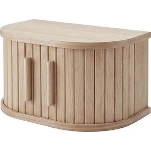 Závěsný/s poličkami noční stolek v dekoru dubu ve světle přírodní barvě Meta – Unique Furniture obraz
