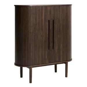 Skříňka v dekoru dubu s posuvnými dveřmi v tmavě přírodní barvě 100x118x40 cm Meta – Unique Furniture obraz