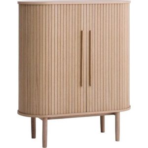 Skříňka v dekoru dubu s posuvnými dveřmi ve světle přírodní barvě 100x118x40 cm Meta – Unique Furniture obraz