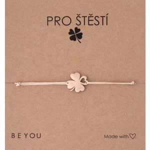 Náramek se čtyřlístkem "Pro štěstí" obraz