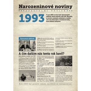 Narozeninové noviny 1993 s vlastním textem a fotografií, S fotografií a textem obraz
