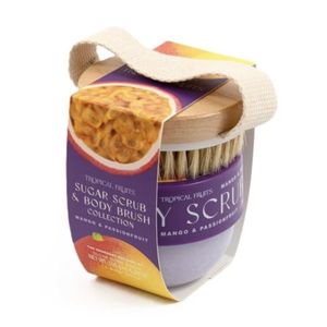 Dárková sada cukrového peelingu a kartáčku – Mango & Passionfruit obraz