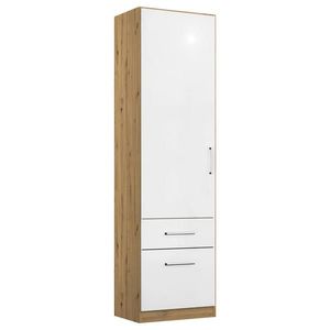 Rauch Möbel ŠATNÍ SKŘÍŇ S OTOČNÝMI DVEŘMI, dub artisan, vysoce lesklá bílá, 47/210/54 cm obraz
