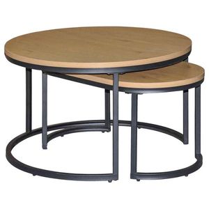 MID.YOU SADA KONFERENČNÍCH STOLKŮ, černá, divoký dub, kov, kompozitní dřevo, 70/42/70 cm obraz