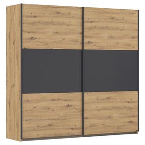 Rauch Möbel SKŘÍŇ S POSOUVACÍMI DVEŘMI, šedá, barvy hliníku, dub artisan, 218/210/59 cm obraz