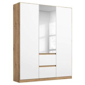 Rauch Möbel ŠATNÍ SKŘÍŇ S OTOČNÝMI DVEŘMI, barvy stříbra, bílá, dub artisan, 136/197/54 cm obraz