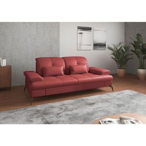 Sit & More TŘÍMÍSTNÁ POHOVKA, červená, pravá kůže obraz