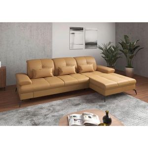 Sit & More ROHOVÁ SEDAČKA, kůže, curry žlutá obraz