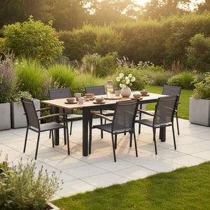 Gardenson ZAHRADNÍ STŮL, dřevo, kov, 150-200/90 90/75 cm obraz