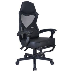 Carryhome HERNÍ ŽIDLE, vzhled kůže, síťovina, černá obraz
