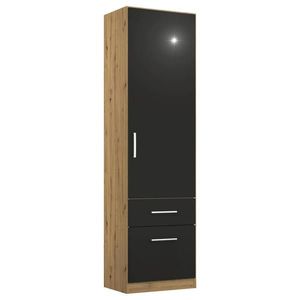 Rauch Möbel ŠATNÍ SKŘÍŇ S OTOČNÝMI DVEŘMI, šedá, dub artisan, 47/210/54 cm obraz