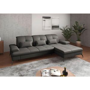 Sit & More ROHOVÁ SEDAČKA, kůže, antracitová obraz