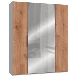 MID.YOU ŠATNÍ SKŘÍŇ S OTOČNÝMI DVEŘMI, bílá, barvy dubu, barvy hliníku, 200/236/58 cm obraz