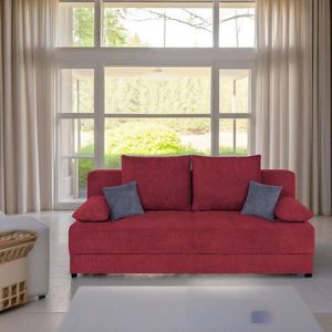 P & B ROZKLÁDACÍ POHOVKA, textil, kompozitní dřevo, bobulová obraz