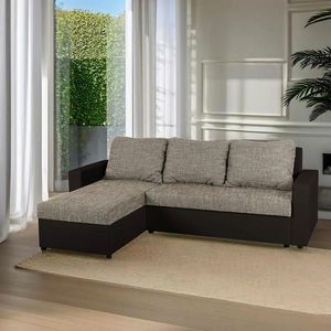 P & B ROHOVÁ SEDAČKA, textil, kompozitní dřevo, cappuccino, mokka obraz