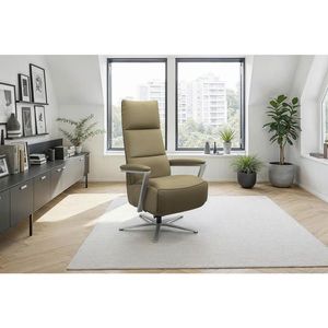 Sit & More RELAXAČNÍ KŘESLO, kůže, olivově zelená obraz