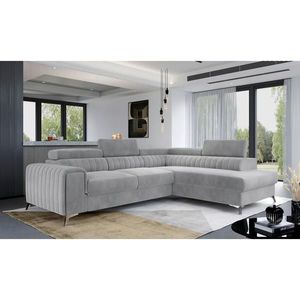 MID.YOU ROHOVÁ SEDAČKA, textil, světle šedá obraz