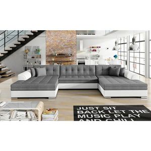 MID.YOU SEDACÍ SOUPRAVA, textil, šedá, bílá obraz