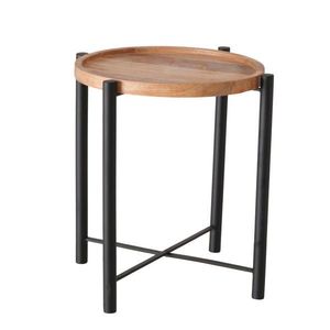 KONFERENČNÍ STOLEK, přírodní barvy, černá, dřevo, kov, 49/49/55 cm obraz