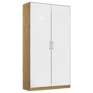Rauch Möbel ŠATNÍ SKŘÍŇ S OTOČNÝMI DVEŘMI, dub artisan, vysoce lesklá bílá, 91/210/54 cm obraz