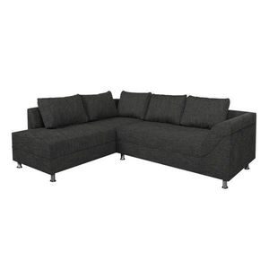 P & B ROHOVÁ SEDAČKA, kompozitní dřevo, textil, černá obraz