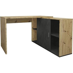 MID.YOU ROHOVÝ PSACÍ STŮL, tmavě šedá, dub artisan, 119/124/75 cm obraz
