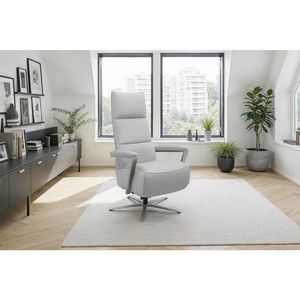 Sit & More RELAXAČNÍ KŘESLO, kůže, světle šedá obraz