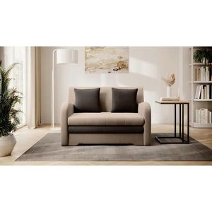 MID.YOU ROZKLÁDACÍ POHOVKA, textil, tmavě hnědá, béžová obraz