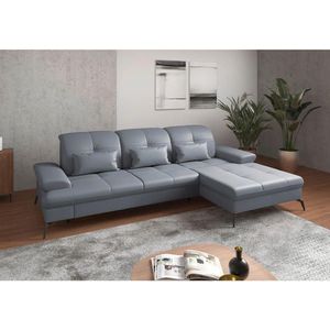 Sit & More ROHOVÁ SEDAČKA, kůže, šedomodrá obraz